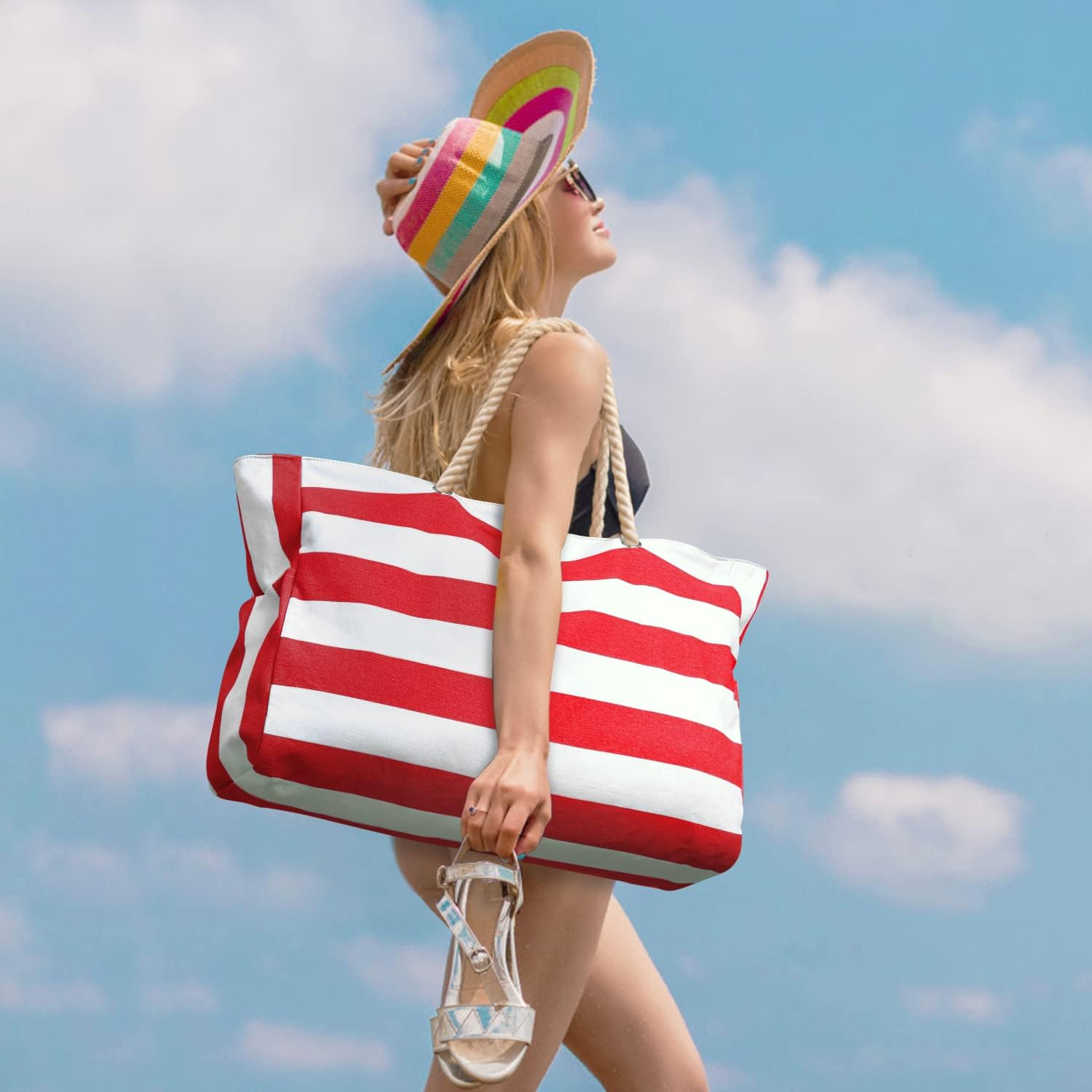 Waterbestendige Strandtas Oversized met Zandwerende Binnenvulling – Perfecte Zomertas voor Strand, Zwembad en Reizen | Sansoti