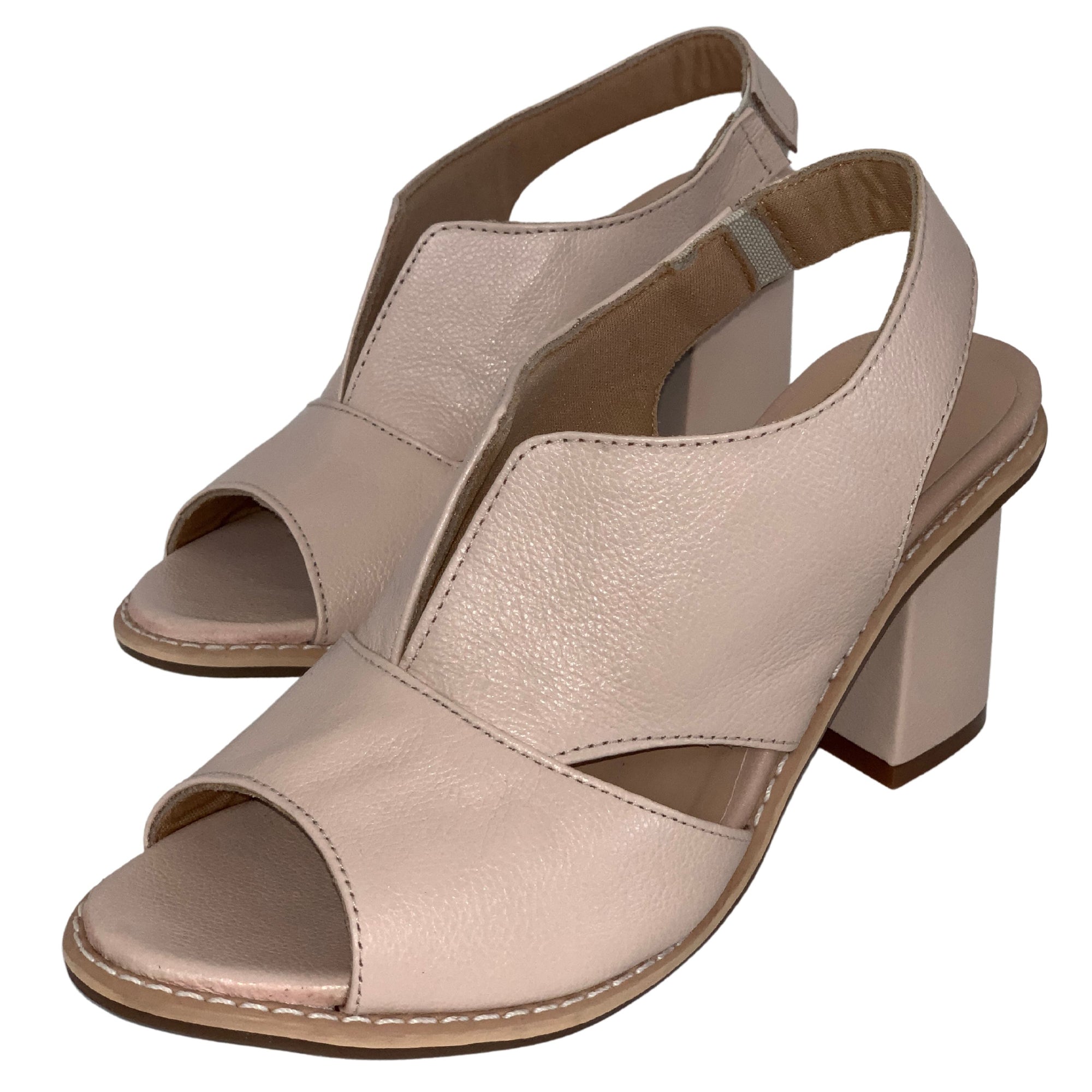 Dames Sandalen met Blokhak Open Teen Elegant Comfortabel Leer Bordeauxrood Zomerschoenen | Sansoti