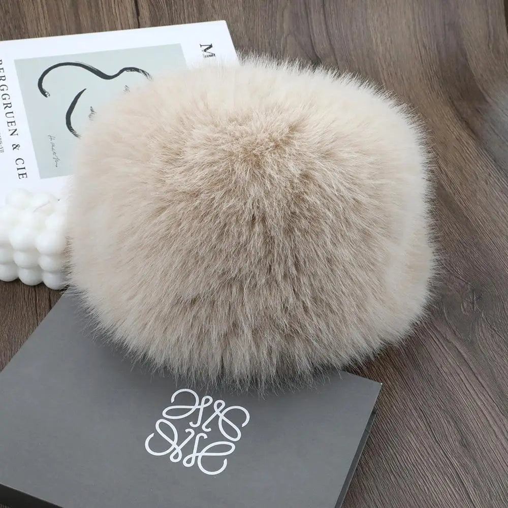 Winter Hat Faux Fur Women Men Unisex Warm Fleece Lining Ear Flaps Windproof Snow Outdoor Winter | Sansoti