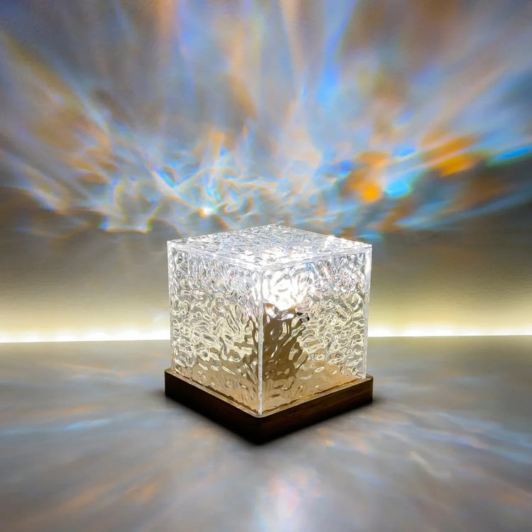 Kubus Lamp Prisma LED Hout Acryl 16 Kleuren USB Sfeerverlichting Woonkamer Slaapkamer Aurora Noorderlicht Effect Nachtlamp Decoratie | Sansoti