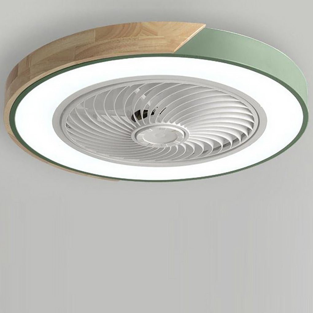 Plafondventilator met Lamp 50cm LED Dimbaar Hout Afstandsbediening Slaapkamer Woonkamer Keuken Bladloos Plafondlamp Ventilator | Sansoti