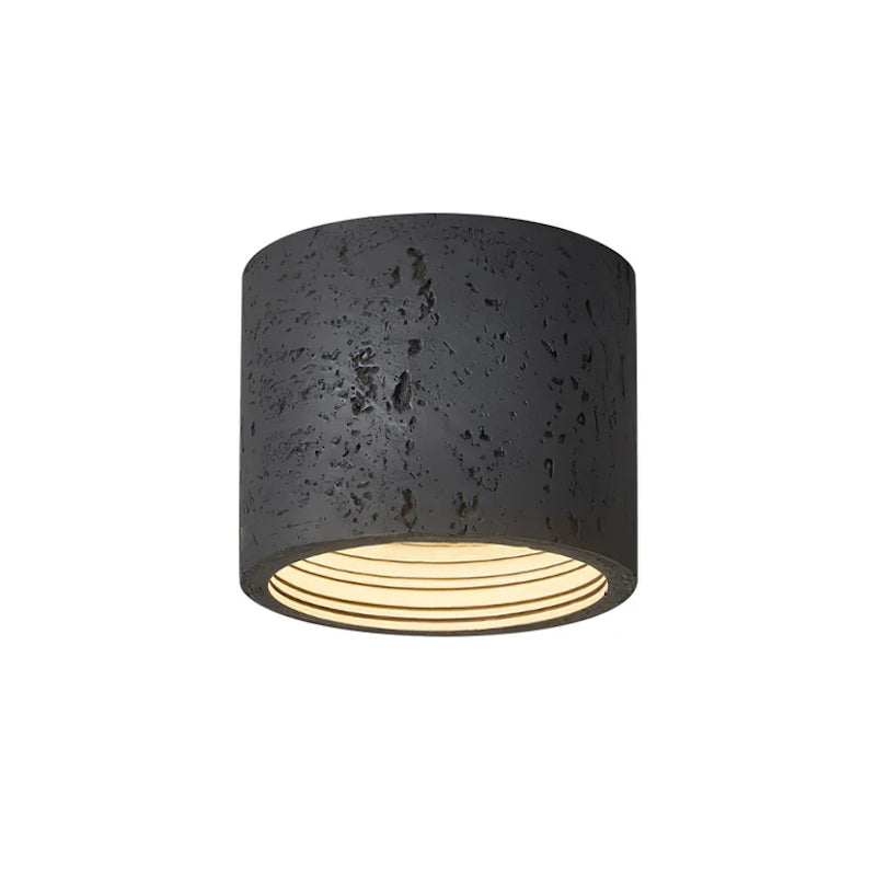 Cilindrische plafondlamp van travertijn – LED verlichting voor moderne interieurs | Sansoti