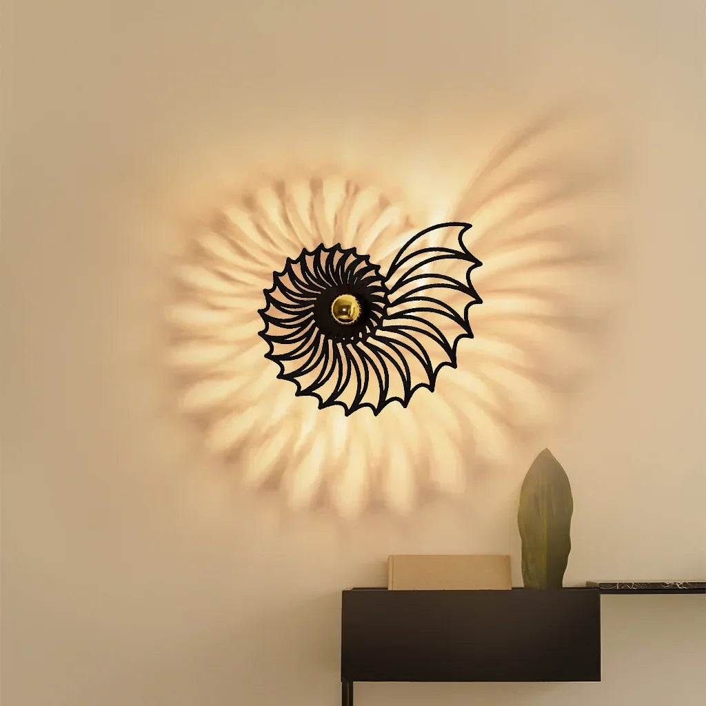 Decoratieve LED Wandlamp met Nautilus Design – Sfeervolle Wandverlichting | Sansoti