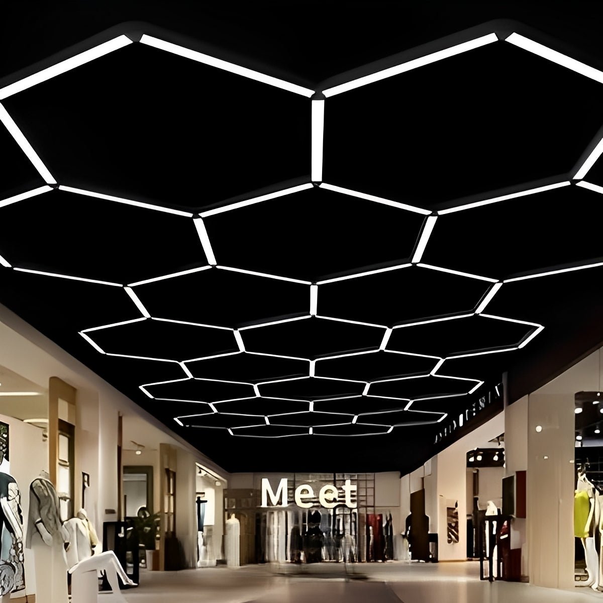 Bandeau LED encastrable noir en aluminium, plafonnier pour bureau, magasin et restauration, design moderne et épuré, éclairage d’ambiance | Sansoti