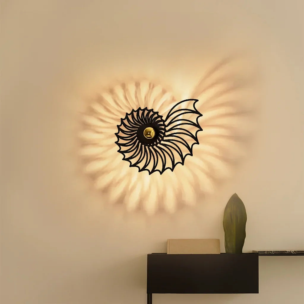Decoratieve LED Wandlamp met Nautilus Design – Sfeervolle Wandverlichting | Sansoti