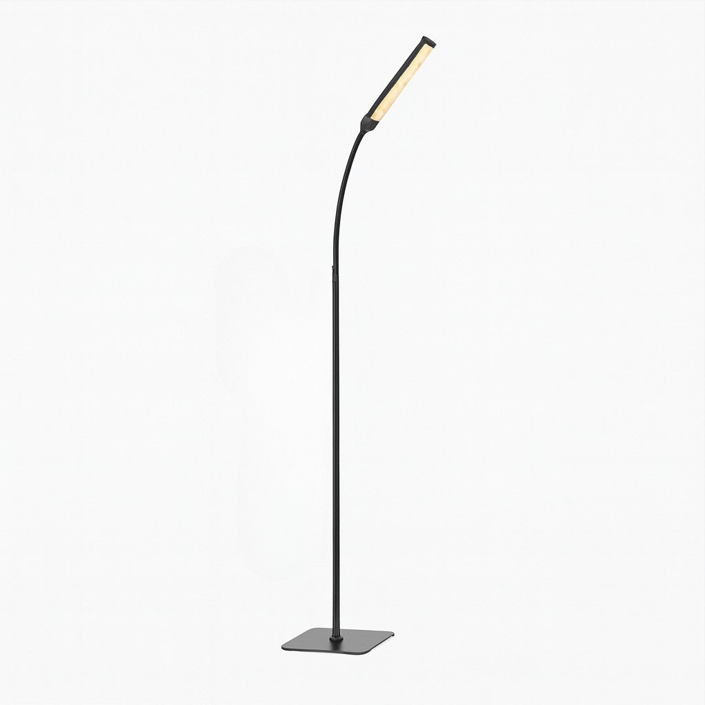 Stalen Vloerlamp Zwart LED 140cm Verstelbaar Dimbaar met Afstandsbediening Leeslamp Scandinavisch Design | Sansoti