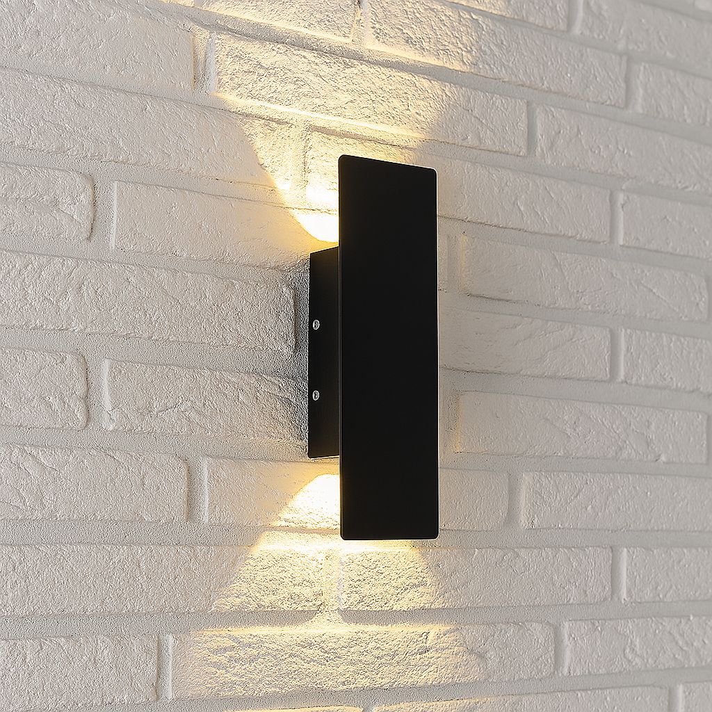 Zwarte Buitenlamp LED Wandverlichting Weerbestendig Aluminium 6W 18W 24W IP65 Tuin Terras Balkon Veranda | Sansoti