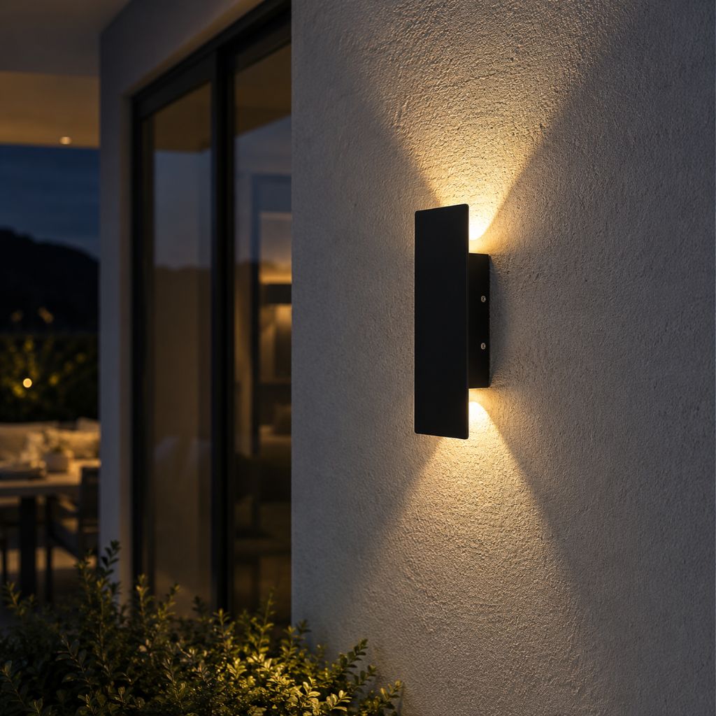 Schwarze Außenleuchte LED-Wandbeleuchtung Wetterbeständiges Aluminium 6 W 18 W 24 W IP65 Garten Terrasse Balkon Veranda | Sansoti