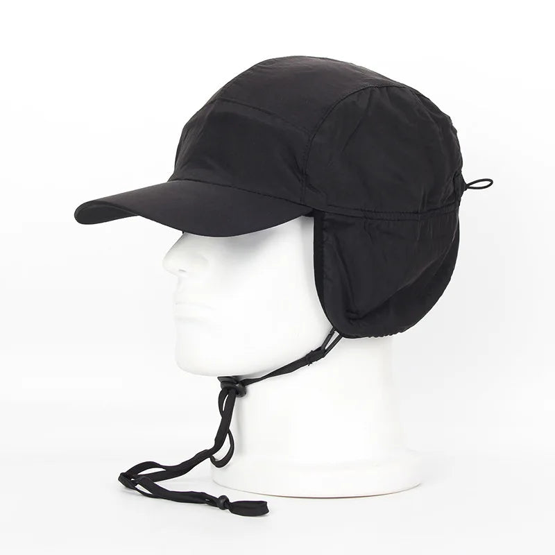 Bonnet d'hiver avec couvre-oreilles et doublure en polaire, réglable, coupe-vent et chaud, 56-62cm, unisexe, tour de tête, ski | Sansoti
