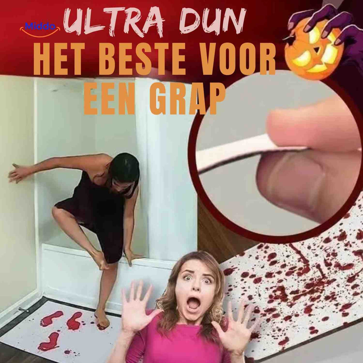 Color-Changing Bath Mat with Blood Effect When Water Drips 40×70 cm Washable Non-Slip Halloween Bathroom Decoration | Sansoti