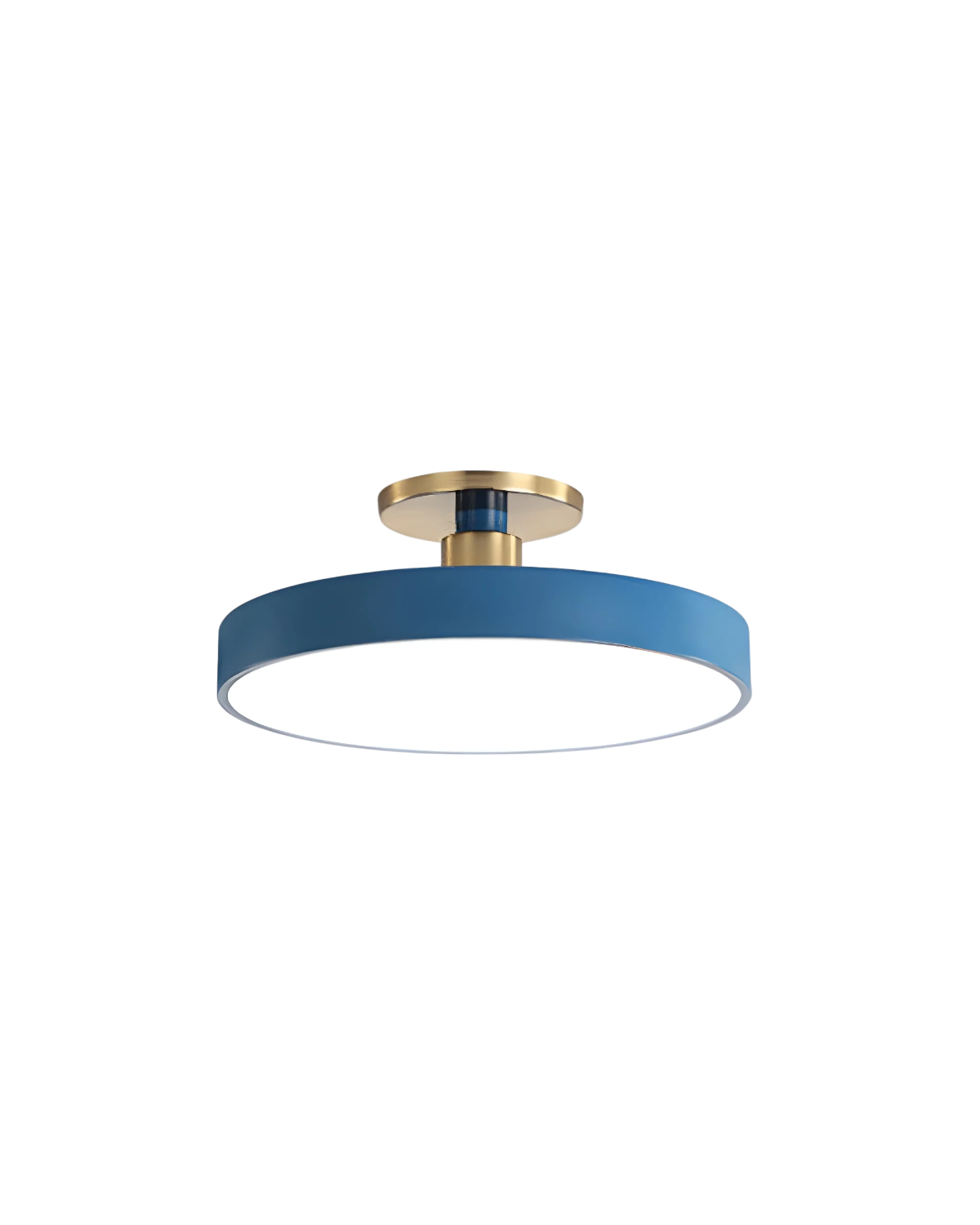 Moderne runde Deckenleuchte mit Gold-Detail und Acryl-Diffusor – minimalistische Semi Flush Design-Beleuchtung für Wohnzimmer und Schlafzimmer | Restfield