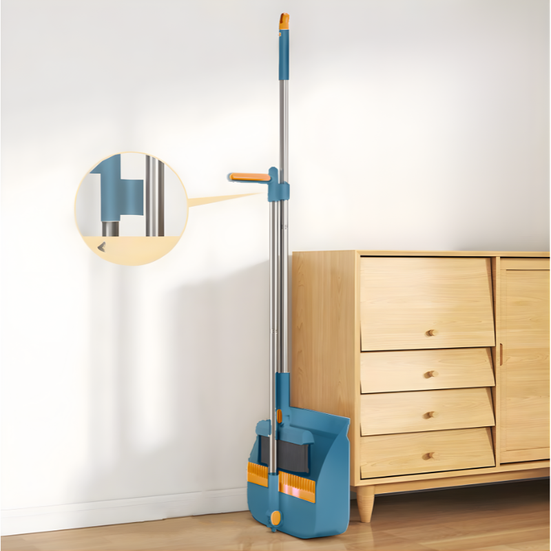Sweeping Set Adjustable Handle & Rotating Broom Space-Saving Foldable Household Cleaning Tool | Sansoti