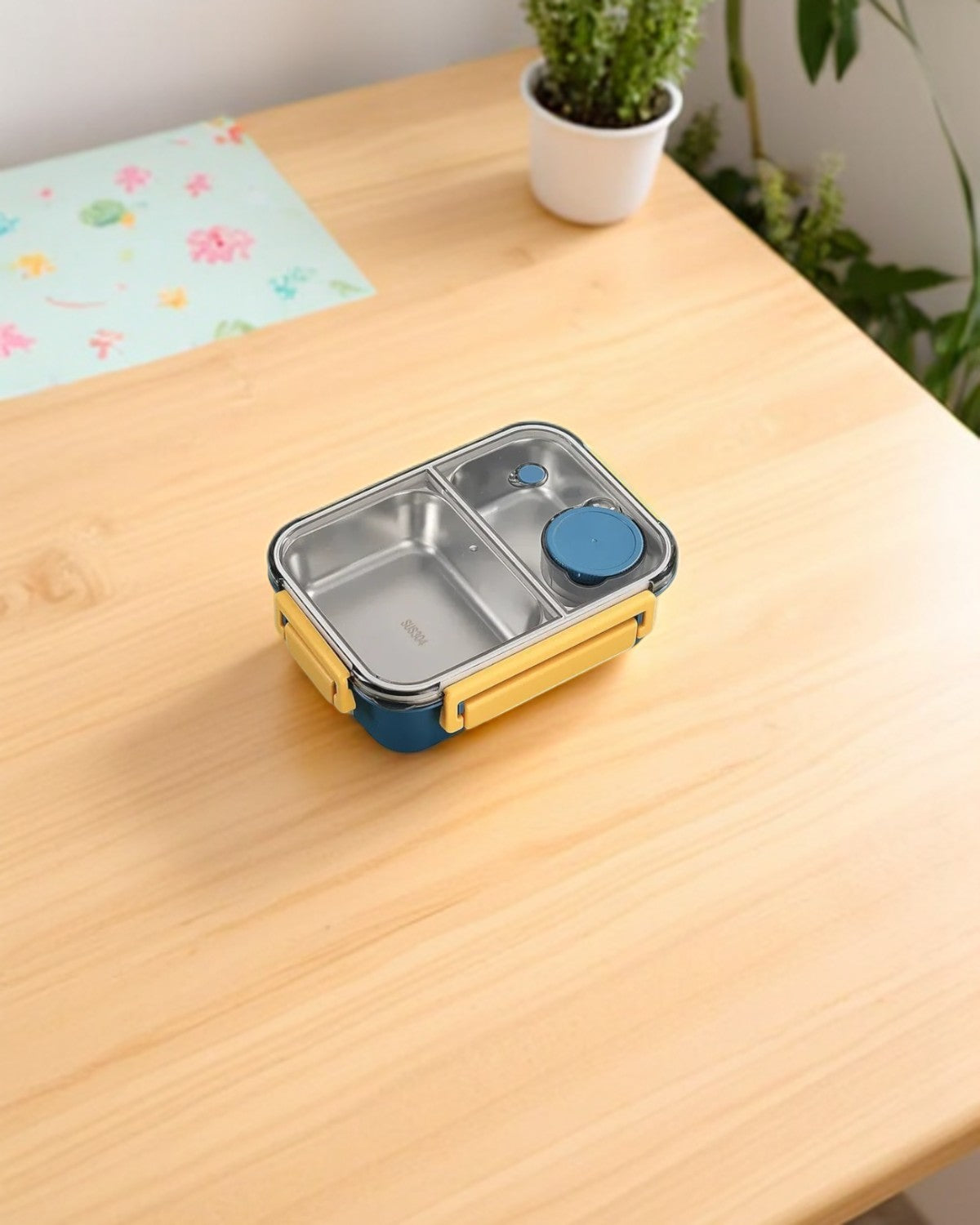 Geïsoleerde Lunchbox met Compartimenten - Warmhoudbakje voor Onderweg Groen Rood Blauw 2 of 3 Vakken - Premium Maaltijdcontainer Werk School Picknick | Sansoti