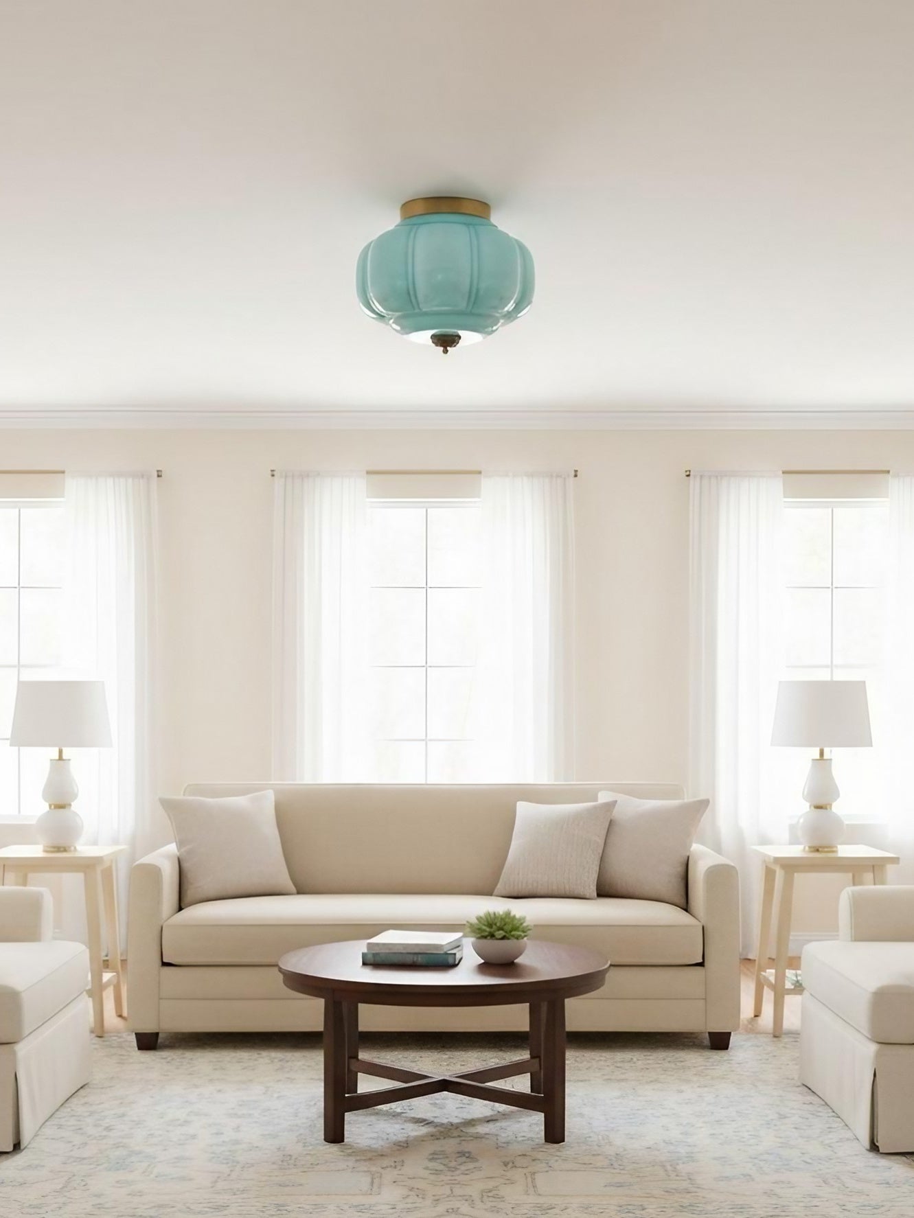 Retro Plafondlamp met Melkglazen Kap – Verfijnde Semi-Flush Mount Verlichting voor Moderne Interieurs | Sansoti