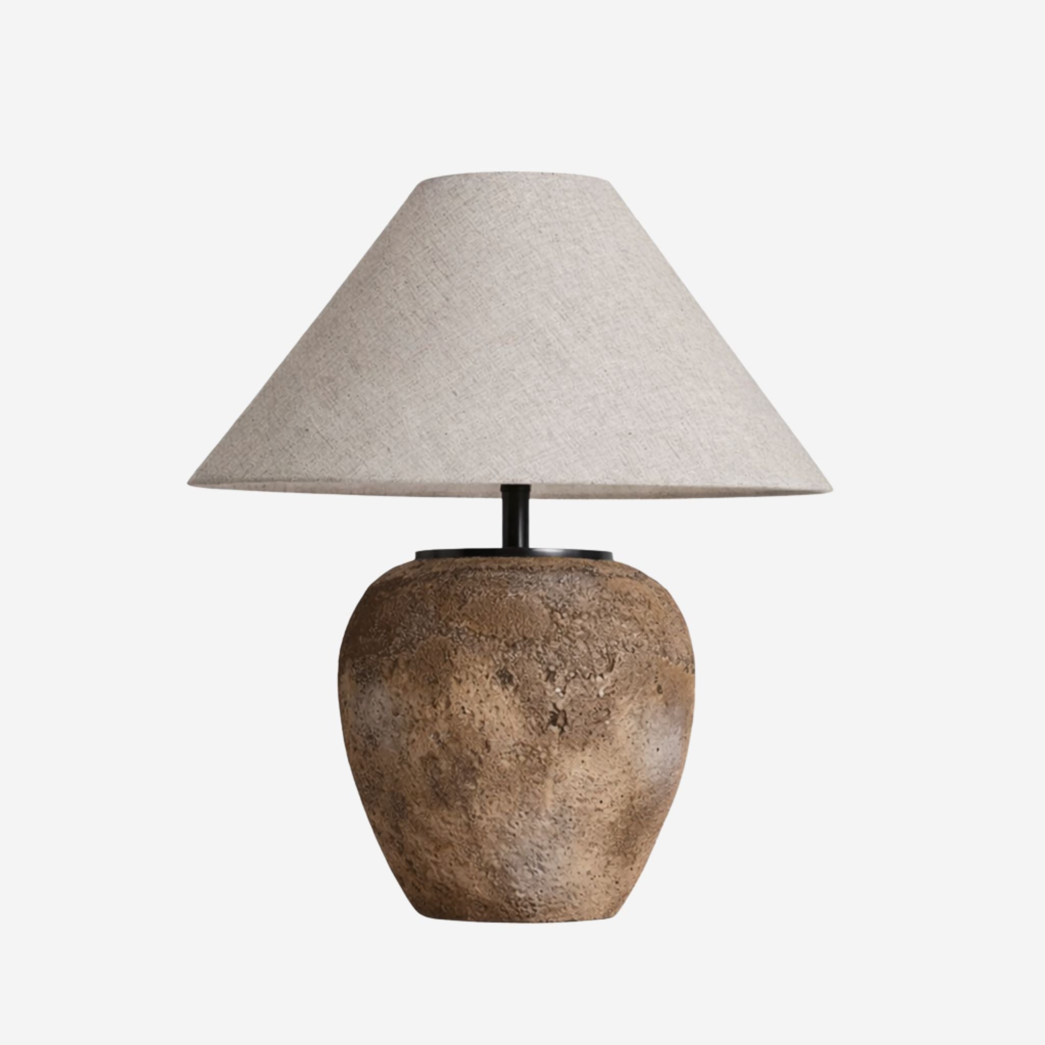 Tafellamp Keramiek Linnen Beige 48cm E27 Rustiek Design | Sansoti