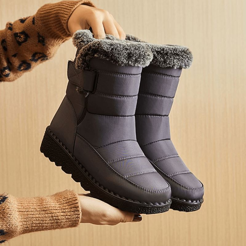 Bottes d’hiver doublées pour femme, imperméables, antidérapantes, à scratch, chaussures chaudes et confortables pour les journées froides | Sansoti