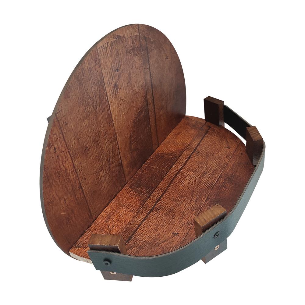 Wandplank Whiskeyvat Gerecycled Eikenhout 30x30x16cm Rustiek Industrieel Bar Interieur Wanddecoratie Opbergruimte | Sansoti