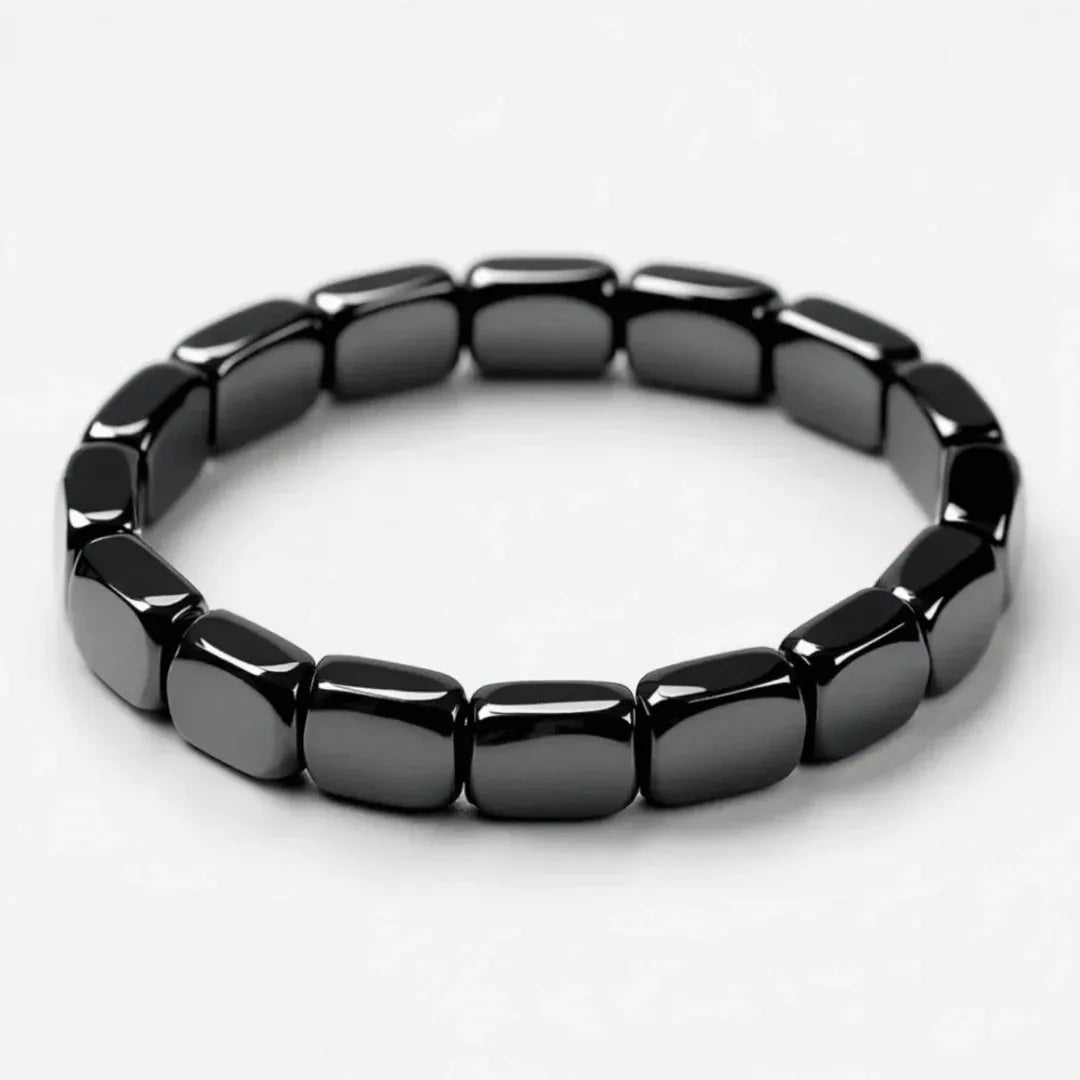 Hematiet Kralen Armband Heren Natuursteen Zwart Grijs Energetisch Balans Everyday Wellness Accessoire | Sansoti