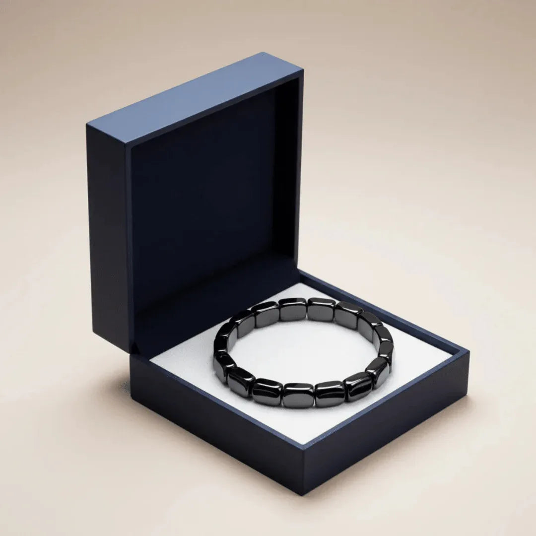 Hematiet Kralen Armband Heren Natuursteen Zwart Grijs Energetisch Balans Everyday Wellness Accessoire | Sansoti
