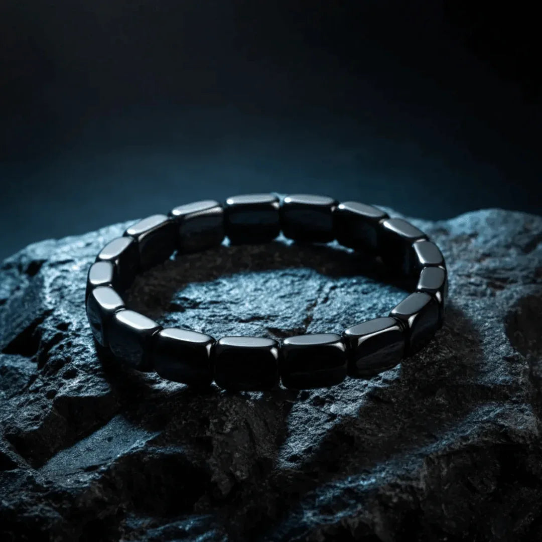 Hematiet Kralen Armband Heren Natuursteen Zwart Grijs Energetisch Balans Everyday Wellness Accessoire | Sansoti