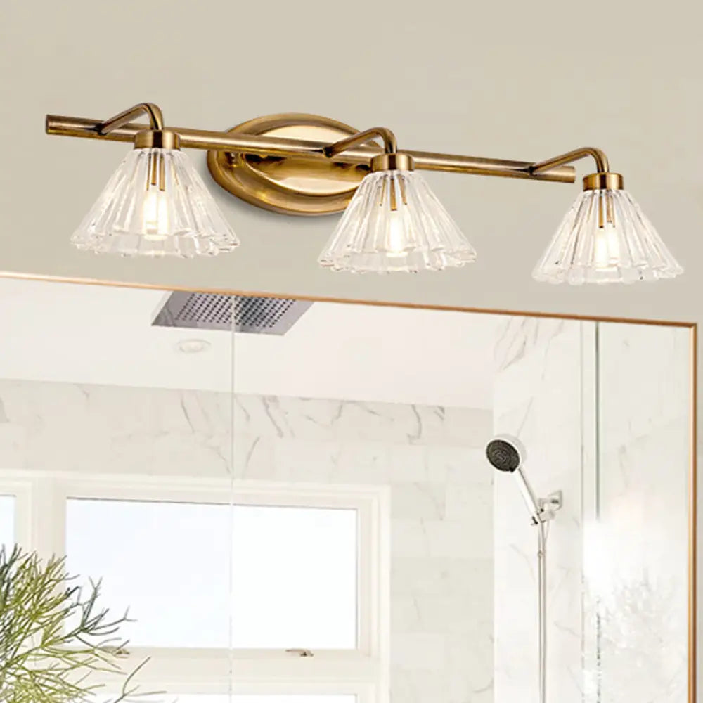 Glazen Wandlamp Kegel met Messing Afwerking – Modern Design met LED-Verlichting voor Badkamer en Toilet | Sansoti