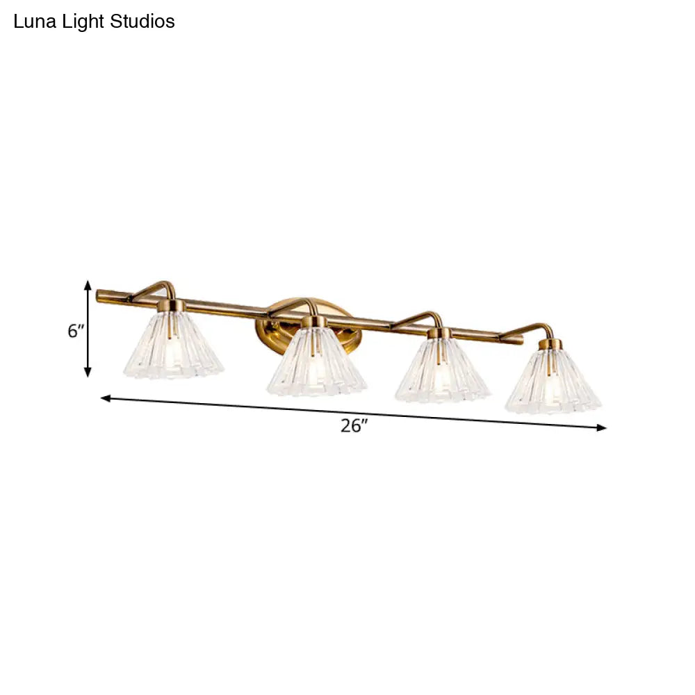 Glazen Wandlamp Kegel met Messing Afwerking – Modern Design met LED-Verlichting voor Badkamer en Toilet | Sansoti