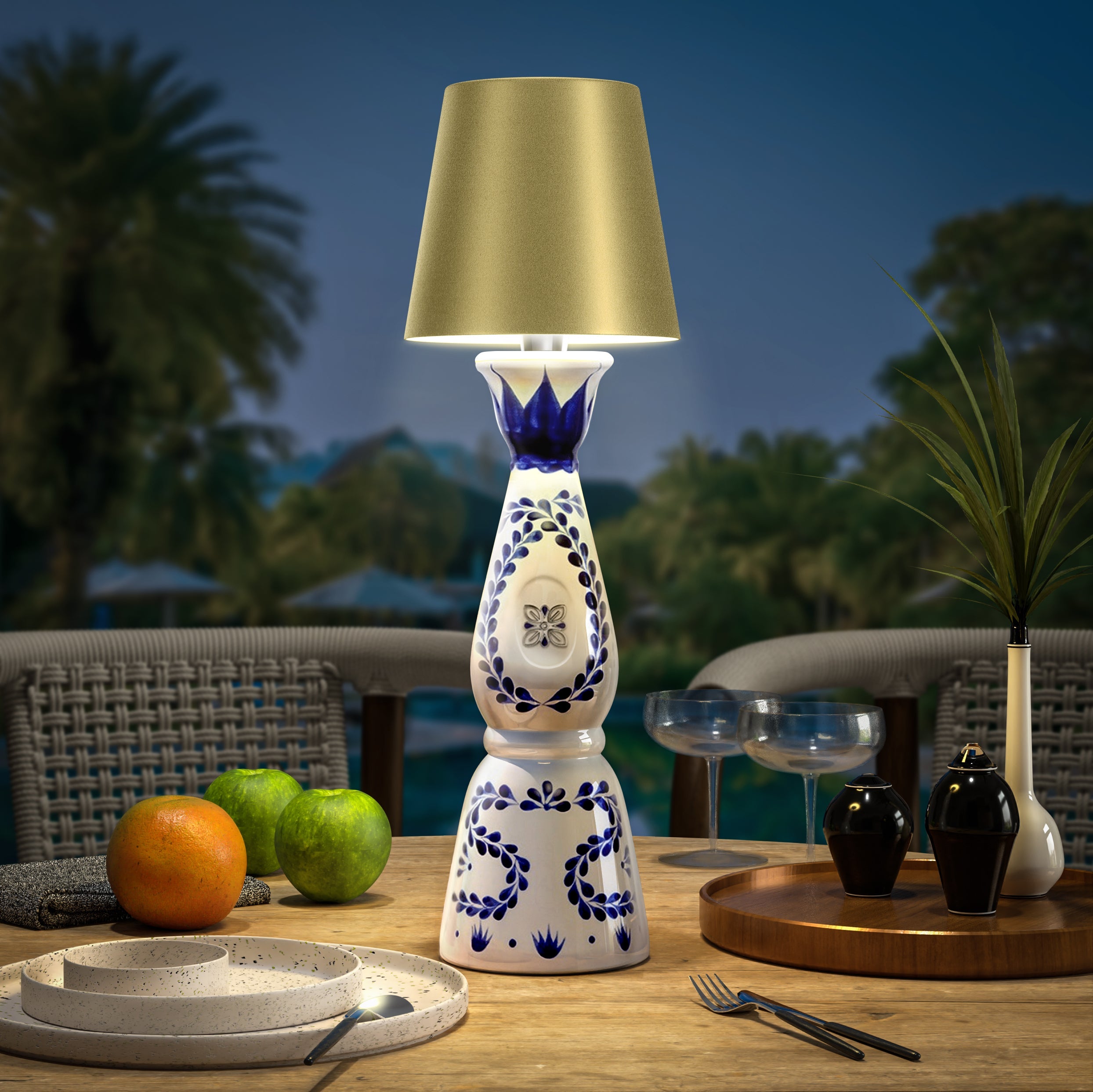 Flessenlamp Draadloos Oplaadbaar LED Zwart 3000K USB-C Tafellamp Wijnfles Bar Sfeerverlichting | Sansoti