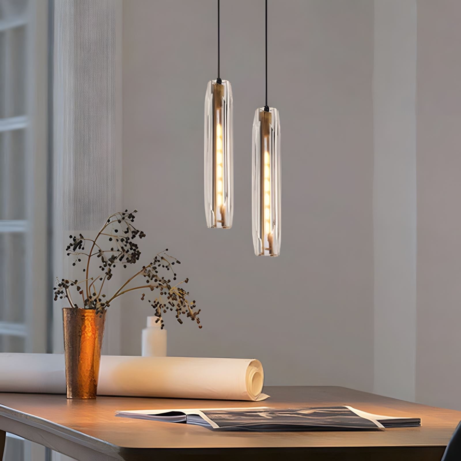Post Moderne Messing Hanglamp Met K9 Kristal En Verstelbare Kabel | Sansoti