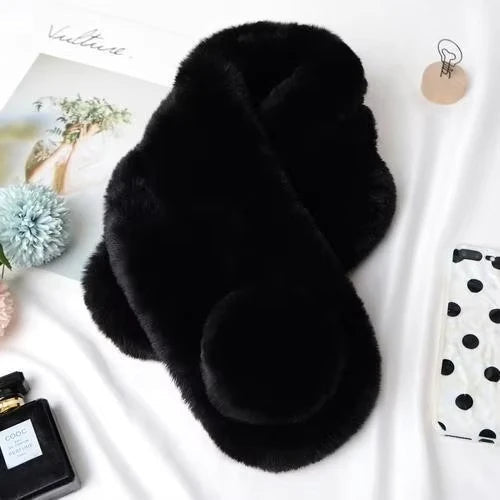 Weicher Kunstpelz-Halswärmer für Damen und Herren - Winter, Plüschschal, Grau, Weiß, Braun, Unisex-Modeaccessoire | Sansoti