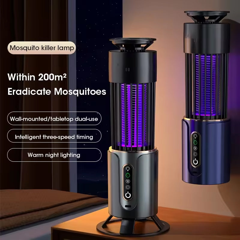 Electric Insect Trap UV Light 360° Protection Mosquito Control Timer Function Night Light Rechargeable | Sansoti