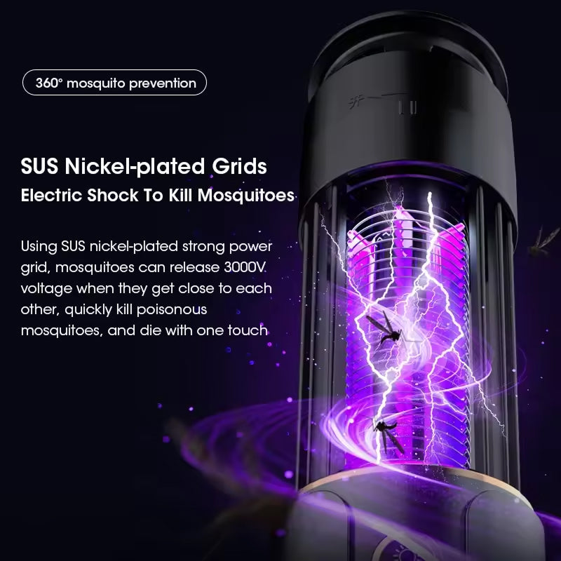 Electric Insect Trap UV Light 360° Protection Mosquito Control Timer Function Night Light Rechargeable | Sansoti