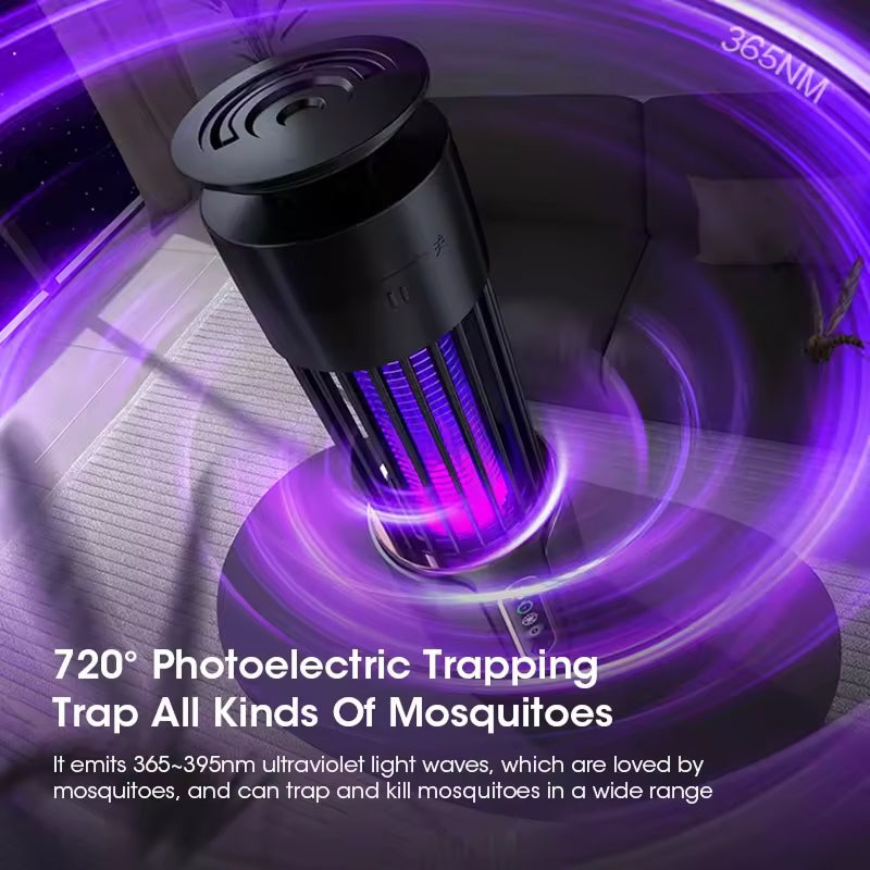 Electric Insect Trap UV Light 360° Protection Mosquito Control Timer Function Night Light Rechargeable | Sansoti