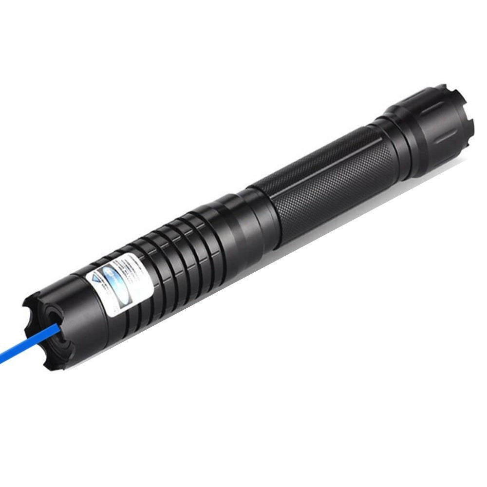 Krachtige Blauwe Laserpen 450nm met Verstelbare Focus en Thermische Ontstekingsfunctie | Tactisch Bereik 5000m+ | Aluminium Behuizing | Oplaadbaar met 2x 16340 Batterijen | Sansoti