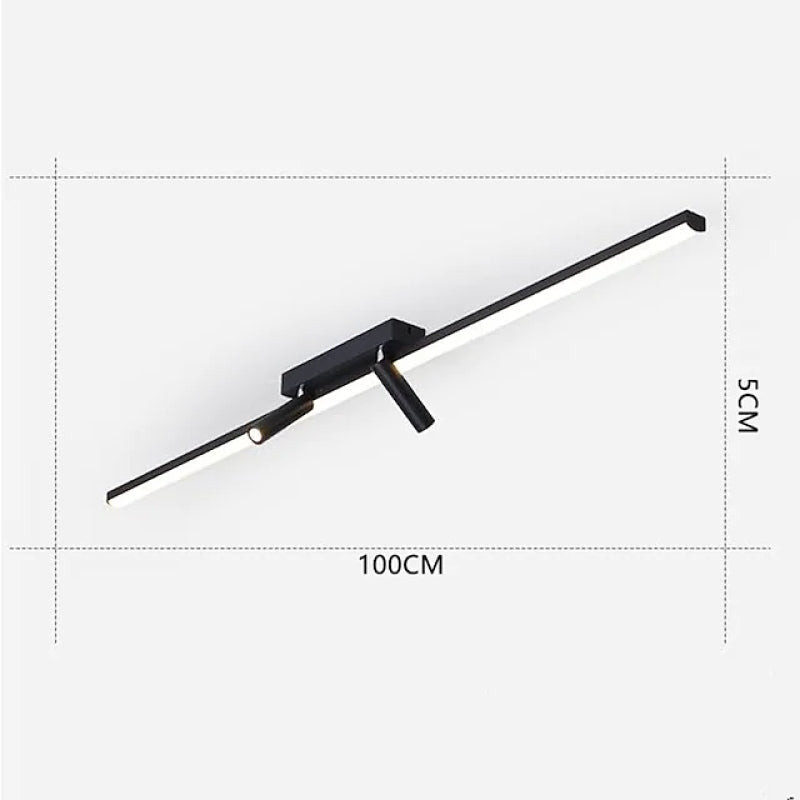 LED Ceiling Spotlight Black Metal Adjustable 2 Spots Modern Sleek Design for Office Living Room Dining Room Hallway | Sansoti