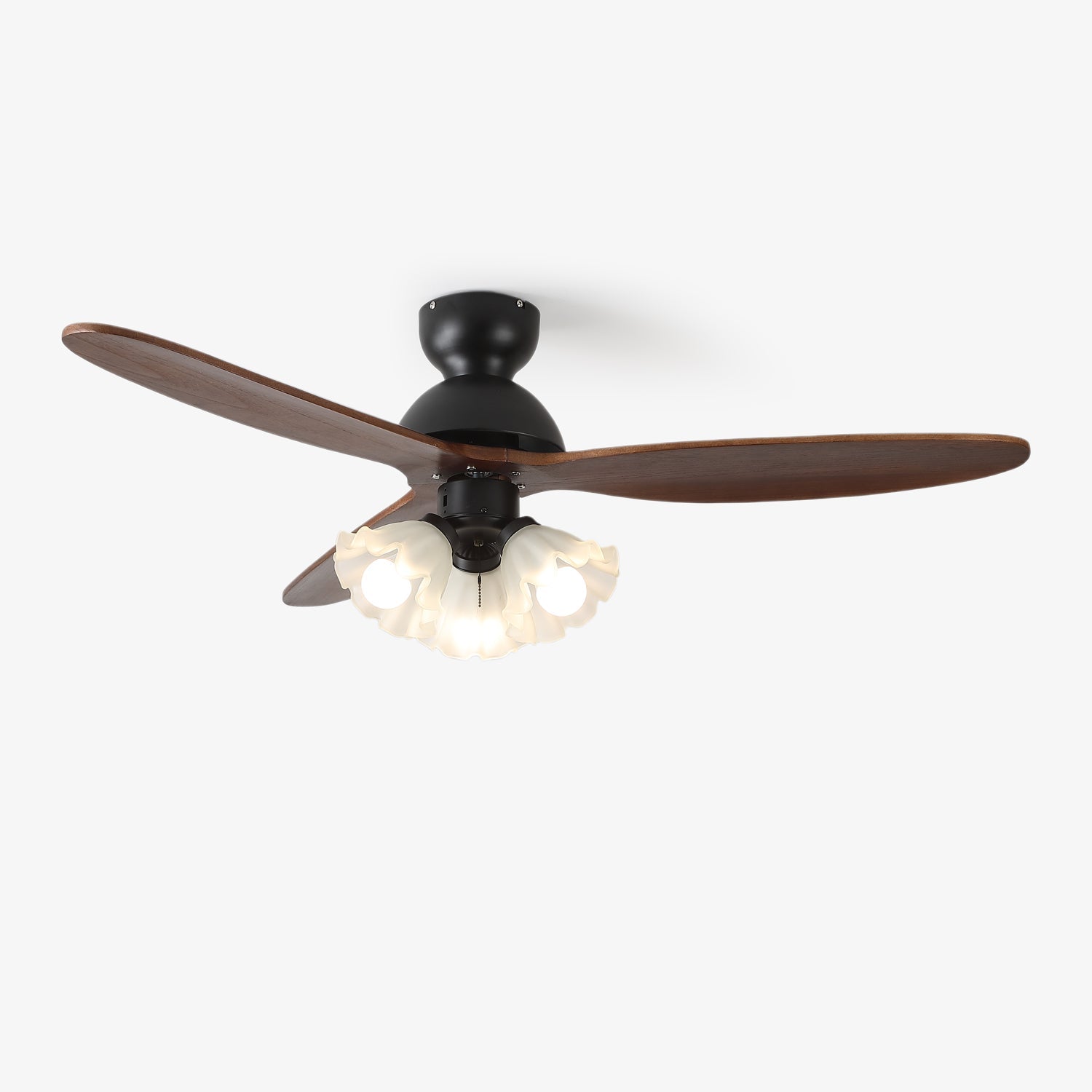 Ventilateur de plafond avec éclairage – Ventilateur scandinave avec lampe – Pales en bois et éclairage LED | Sansoti
