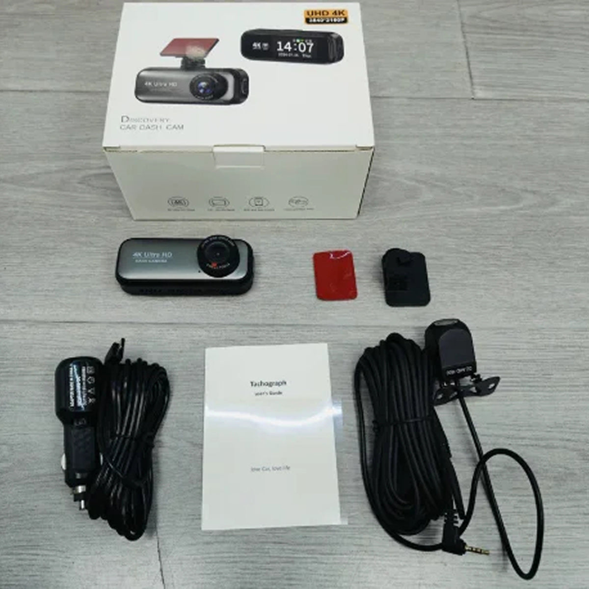 Dashcam à double caméra 4K Ultra HD avec Wi-Fi, GPS, surveillance du stationnement, grand angle à 170°, sécurité automobile, enregistrement et vision nocturne | Sansoti