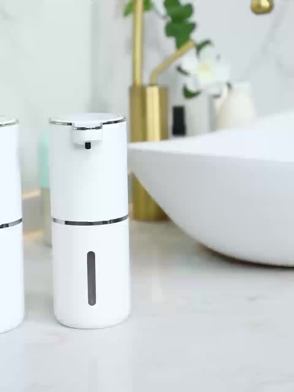 Automatische Zeepdispenser Sensor 380ml Kunststof Wit Badkamer Keuken Wandmontage Schuimdispenser USB Oplaadbaar | Sansoti