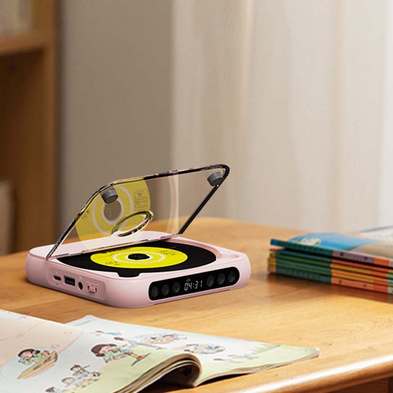 Tragbarer CD-Player mit Bluetooth 5.3, wiederaufladbarem 2000mAh Akku, Typ C USB, MP3, CD-R, CD-RW Unterstützung, kompaktes Design mit 3.5mm Anschluss | Restfield