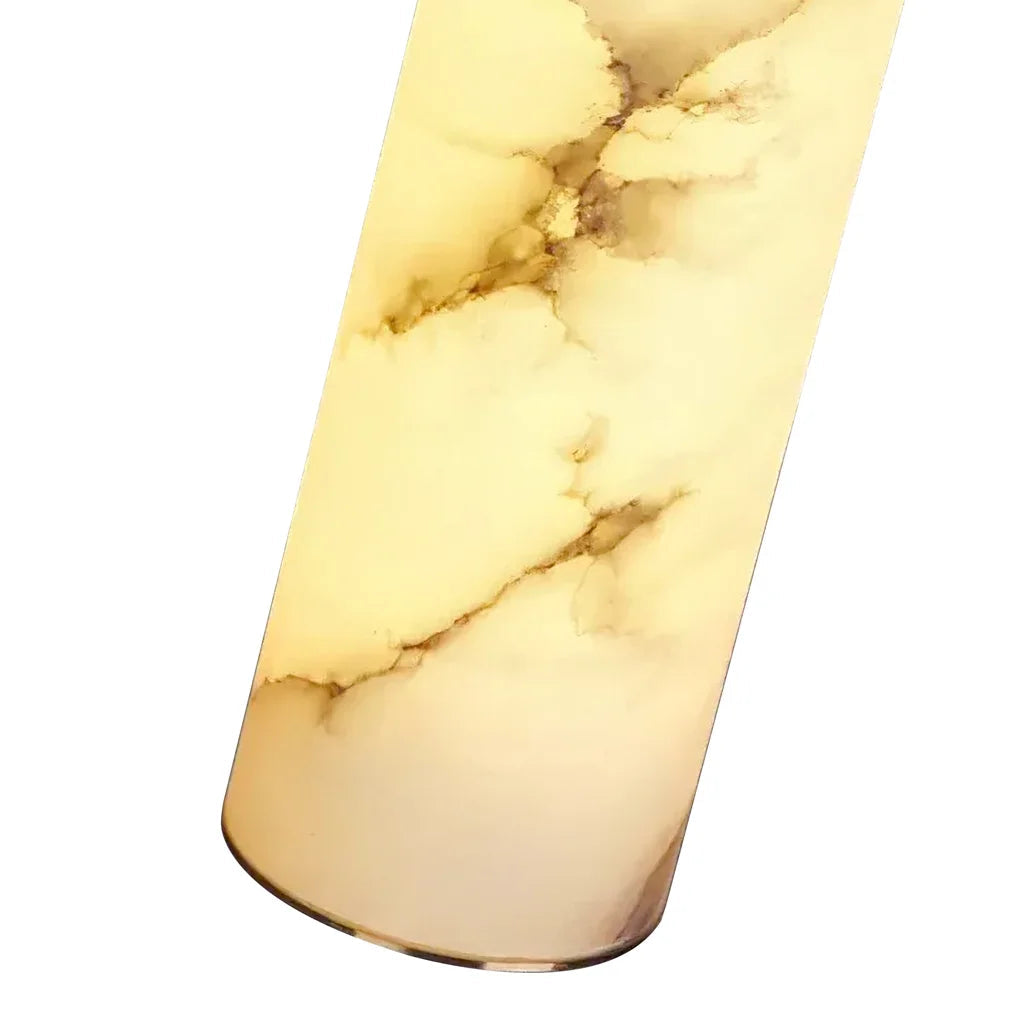 Hanglamp Natuursteen Messing Tube LED 12W Dimbaar Modern Design Woonkamer Keuken Eetkamer Eettafel Sfeerverlichting | Sansoti