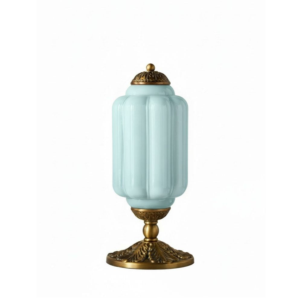 Glazen Tafellamp met Scallop Design Vintage Stijl Slaapkamer Woonkamer Accentverlichting Zwart Messing Matglas | Sansoti