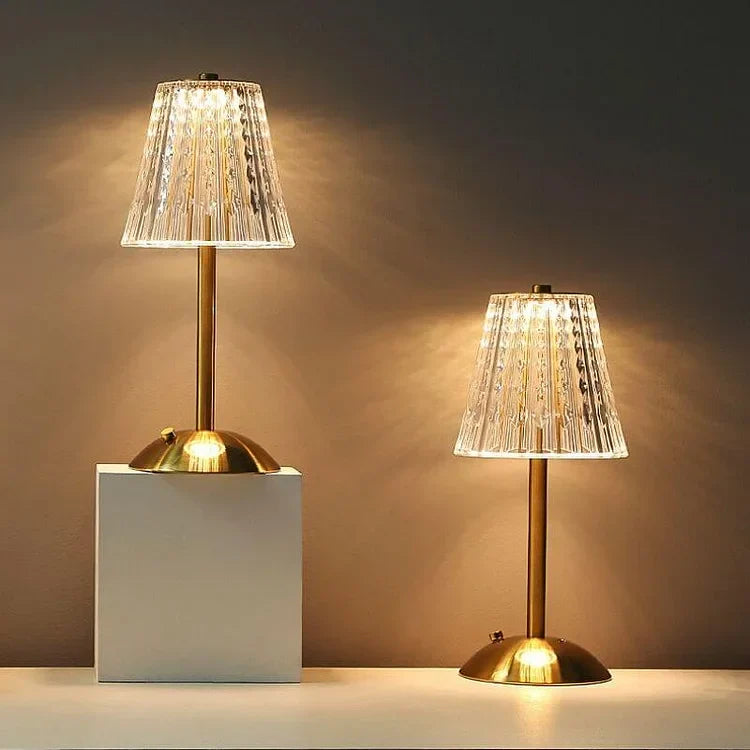 Tafellamp Touch Dimbaar LED Kristal Goud Aluminium Acryl Slaapkamer Woonkamer | Sansoti