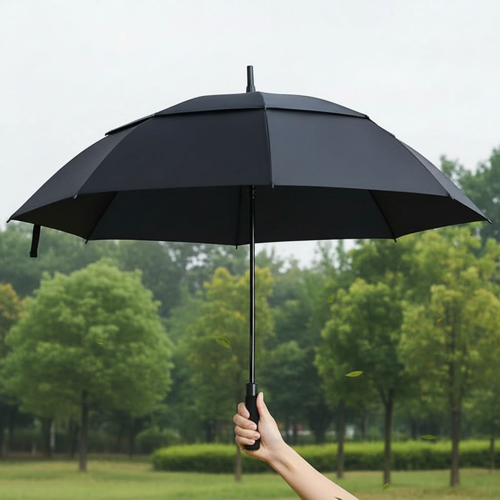 Extra-Large Automatic Umbrella with Vented Double Canopy, Wind-Resistant, for Golf, Walking, and Events | Sansoti