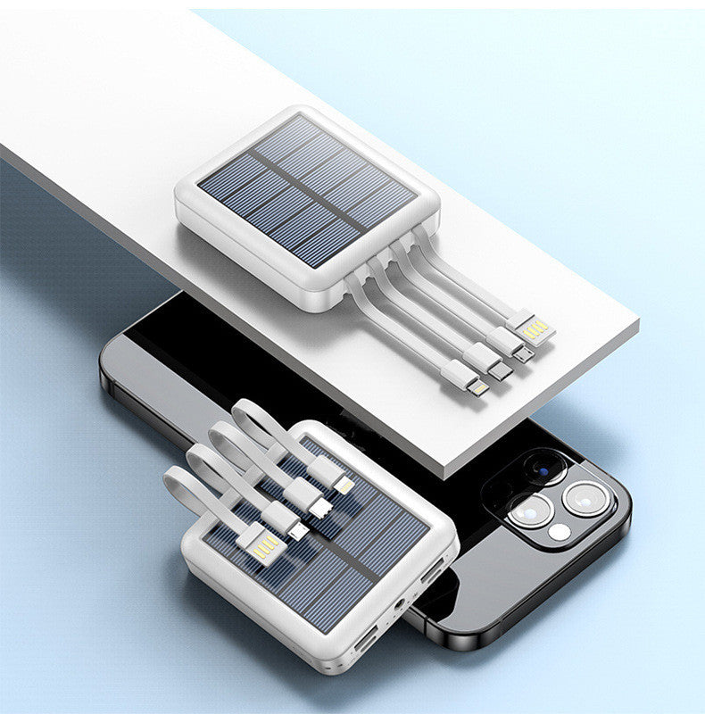 Draagbare Zonne-Energie Powerbank met LED-Zaklamp en Meerdere Oplaadpoorten – Ideaal voor Outdoor, Camping en Noodgevallen | Sansoti