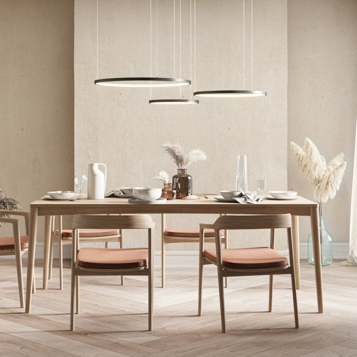 LED Hanglamp Ringen Zwart Wit Goud Dimbaar 70W Aluminium Modern | Sansoti