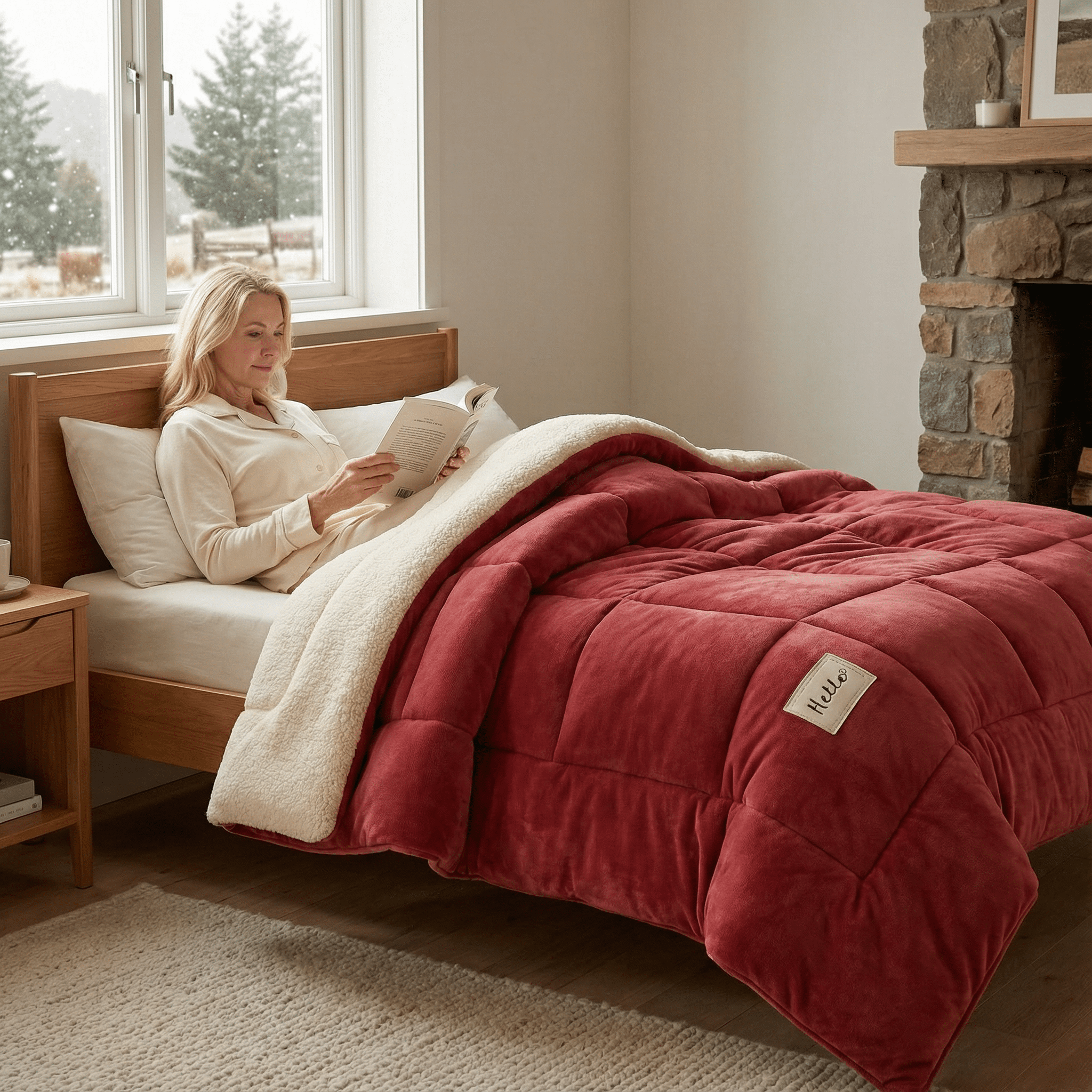 Sherpa Dekbed Omkeerbaar Zacht Fluffy Warmte Tweezijdig Alle Seizoenen Polyester | Sansoti