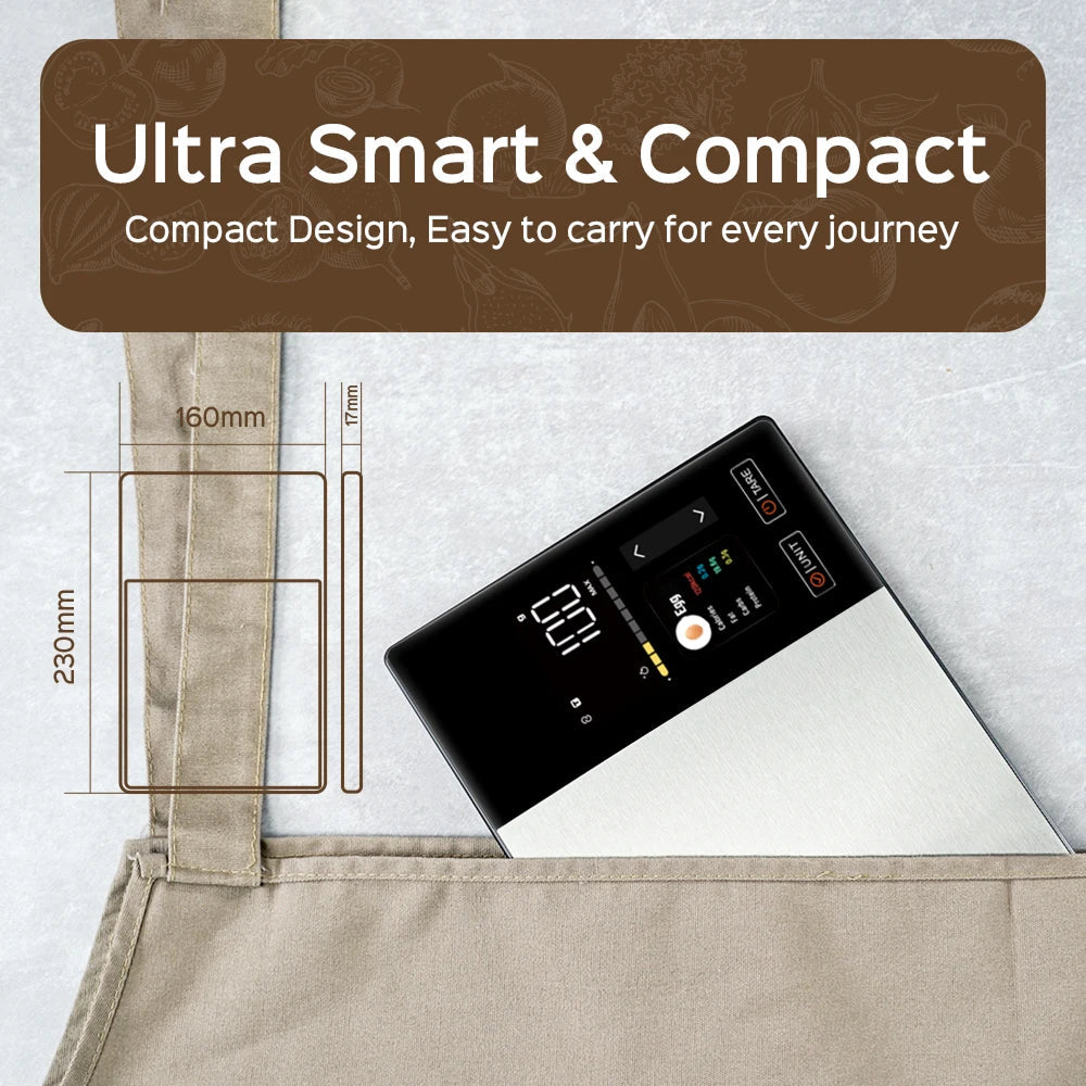 Digital Kitchen Scale with Nutritional Value Display, App Connectivity, 5kg, Accurate Weight Tracking | Sansoti