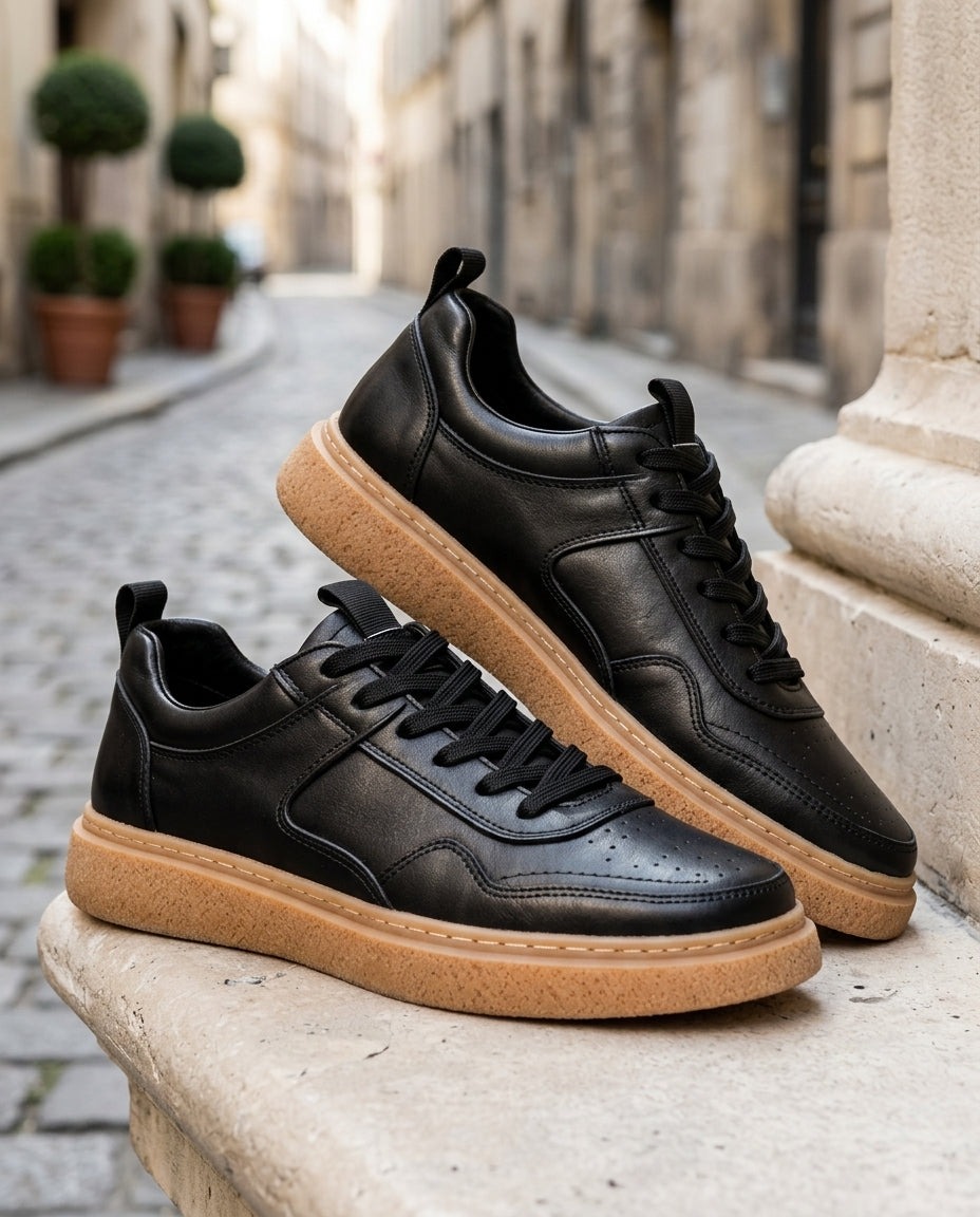 Men's Suede Sneakers Chunky Sole Green White Black Comfortable Streetwear Everyday Footwear Casual Sporty | Sansoti