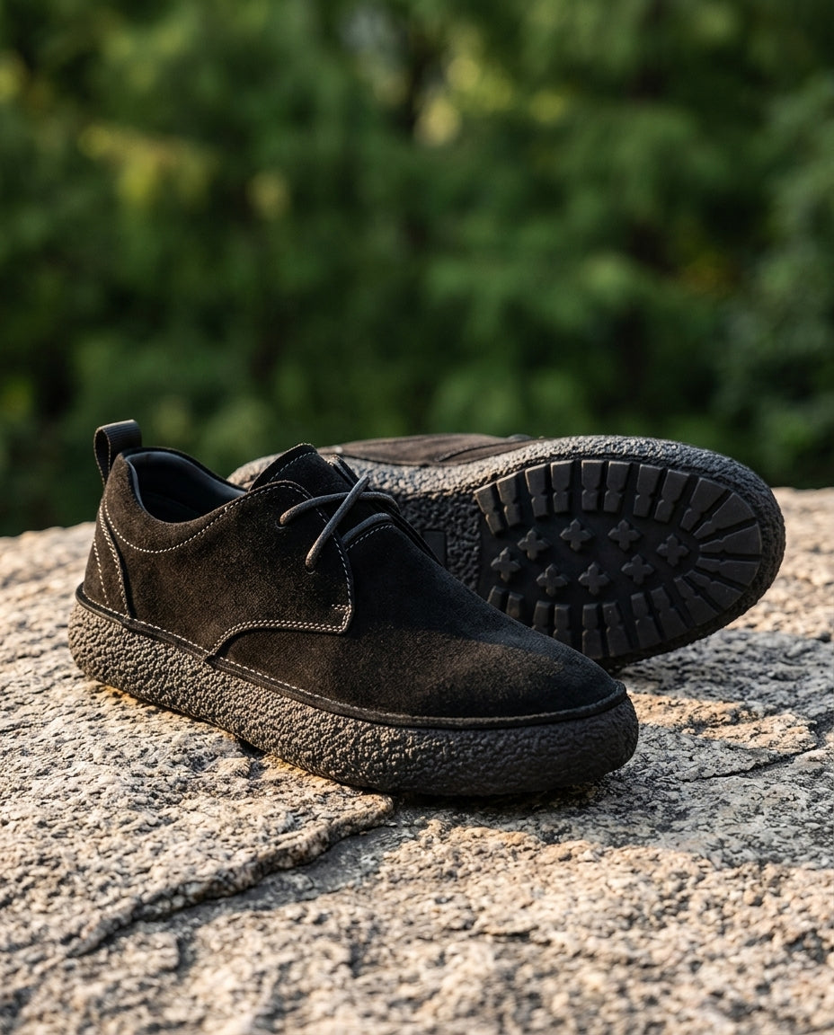 Heren Suède Outdoor Wandelschoenen Beige Grijs Zwart Tan Flexibele Rubberzool Dagelijks Comfort Casual | Sansoti