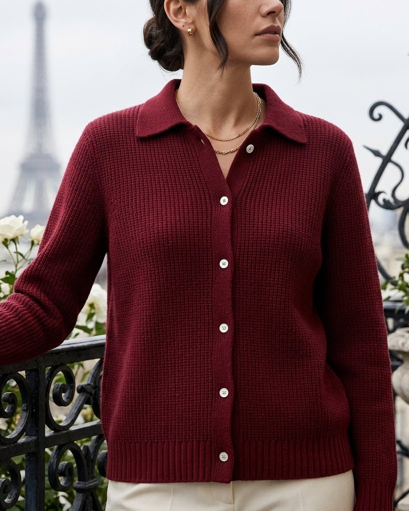 Ribbed Cardigan with Button Detail - Minimalist, Versatile Cardigan for the Office, Leisure, and Casual Everyday Wear | Sansoti