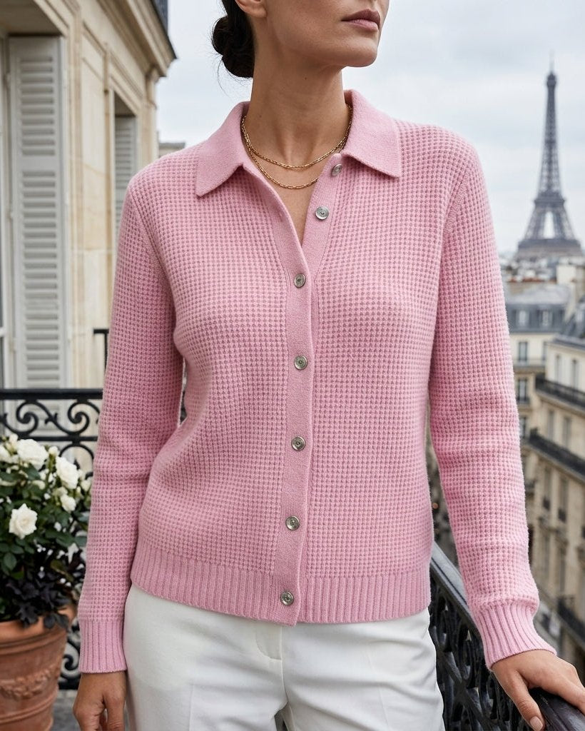 Ribbed Cardigan with Button Detail - Minimalist, Versatile Cardigan for the Office, Leisure, and Casual Everyday Wear | Sansoti